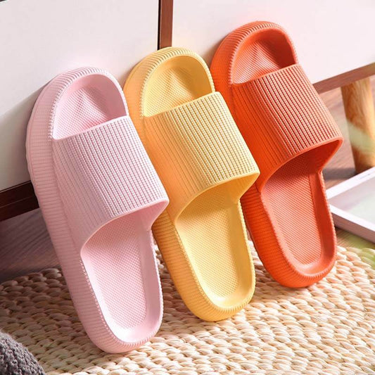 Men Women Home Slippers Thick-sole Soft Feeling Non-slip Couples Sandals (Unisex)
