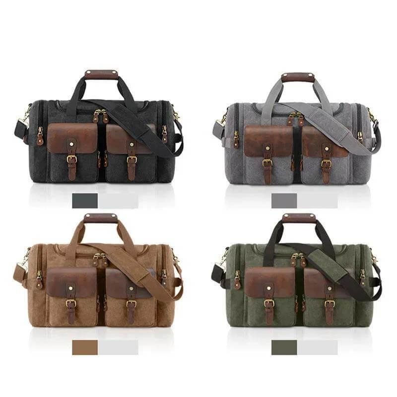 Bolsas retro de cuero por lienzo portátil de alta capacidad para hombres de Kaegreel