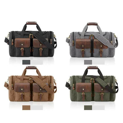 Bolsas retro de cuero por lienzo portátil de alta capacidad para hombres de Kaegreel