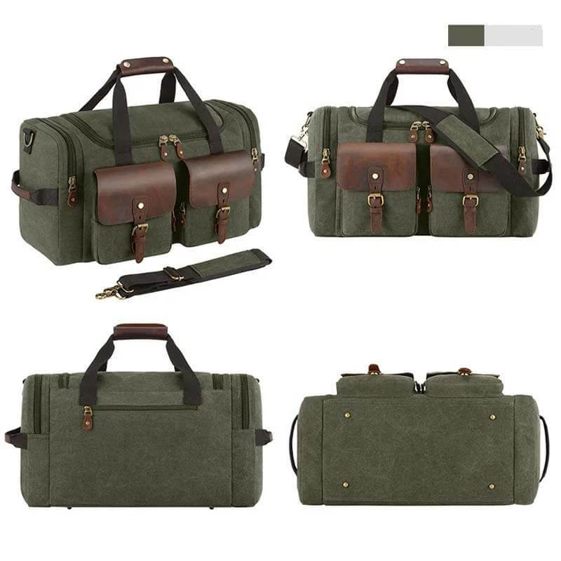 Bolsas retro de cuero por lienzo portátil de alta capacidad para hombres de Kaegreel