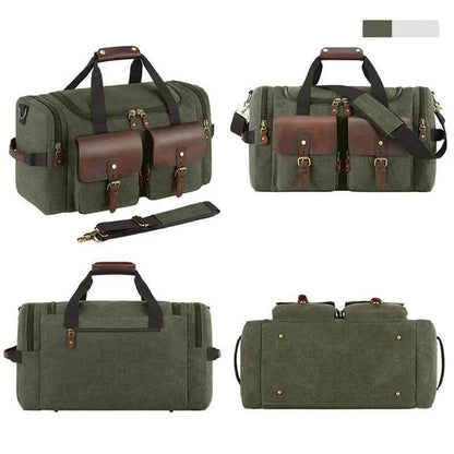 Bolsas retro de cuero por lienzo portátil de alta capacidad para hombres de Kaegreel