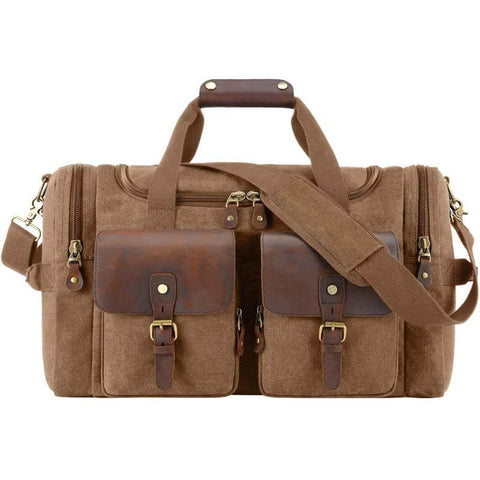 Bolsas retro de cuero por lienzo portátil de alta capacidad para hombres de Kaegreel
