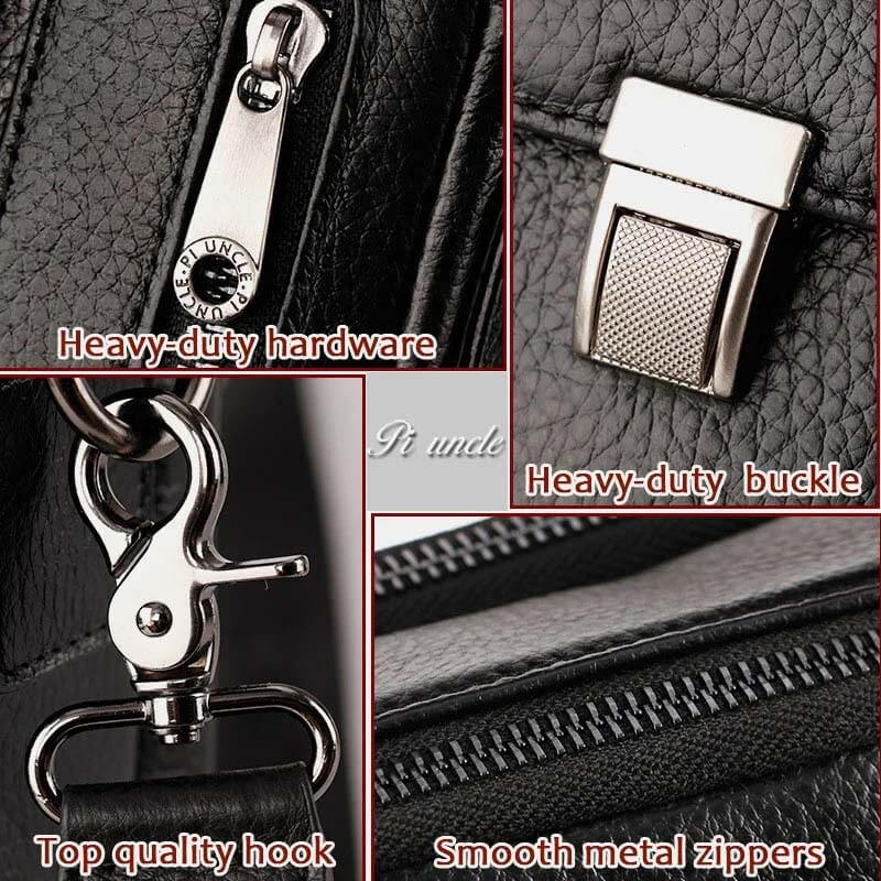 Bolso de hombro multifunción de cuero genuino de los hombres con bolsa de hombro de gran capacidad