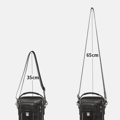 Bolso de hombro multifunción de cuero genuino de los hombres con bolsa de hombro de gran capacidad