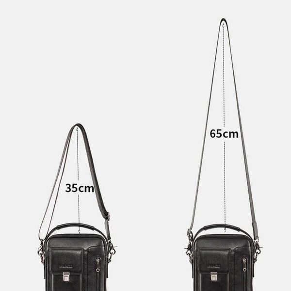 Sac à bandoulière multifonction en cuir véritable pour hommes avec sac à bandoulière de grande capacité