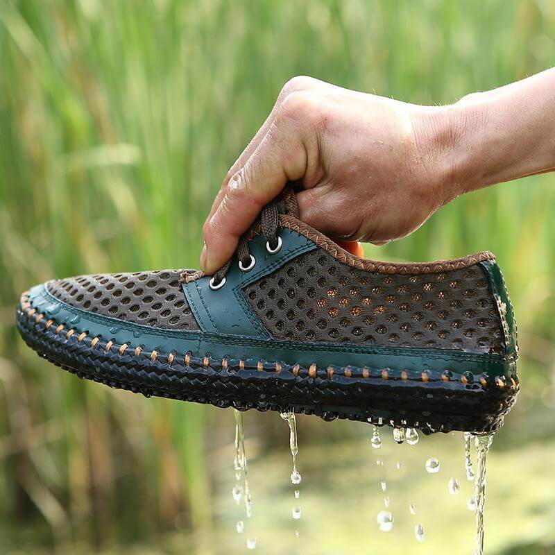 Sommer Atmungsaktive Mesh Männer Casual Schuhe Für Bequeme Handgemachte Männer Lace-Up Loafers Männer Schuhe