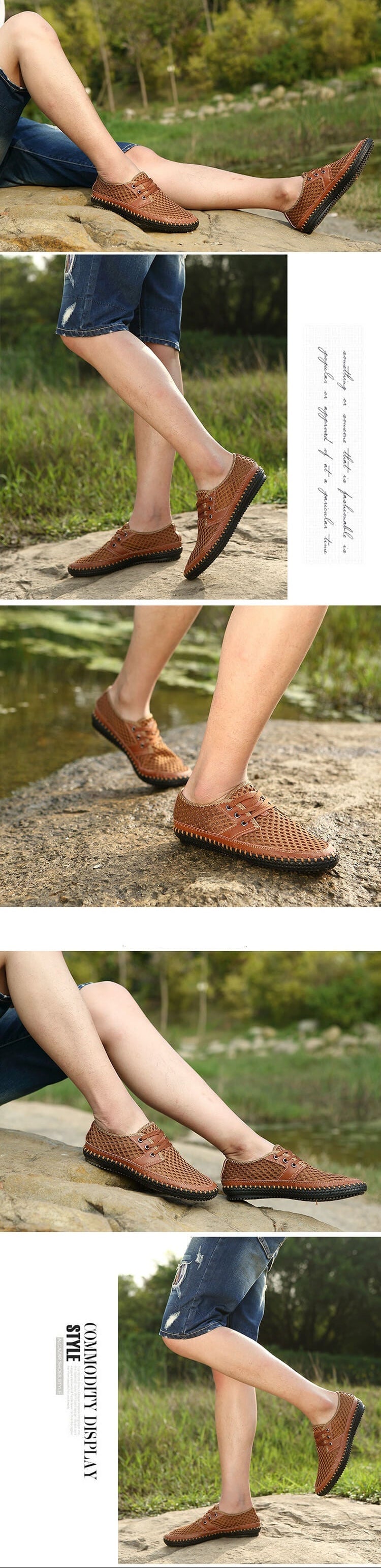 Sommer Atmungsaktive Mesh Männer Casual Schuhe Für Bequeme Handgemachte Männer Lace-Up Loafers Männer Schuhe