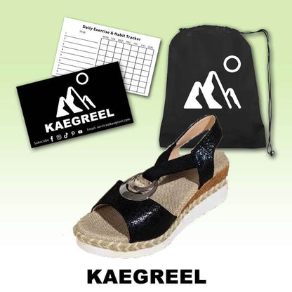 Women's Metal Buckle Hemp Rope Wedge Heel Beach Sandals Peep-toe Shoes