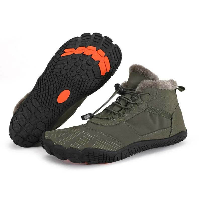 Men's Winter Outdoor Velvet Hiking Shoes, Five-finger Cotton Shoes, Sports Cycling Shoes, Warm and Thickened Non-slip Waterproof Snow Boots