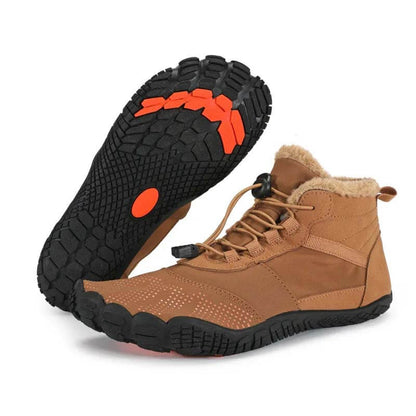 Men's Winter Outdoor Velvet Hiking Shoes, Five-finger Cotton Shoes, Sports Cycling Shoes, Warm and Thickened Non-slip Waterproof Snow Boots