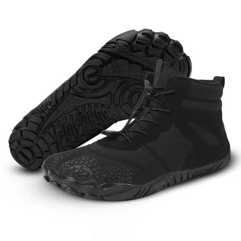 Chaussures aux pieds nus pour hommes Chaussures de course d'hiver imperméable Chaussures de neige doublées Unisexe Bottes d'hiver non glissantes extérieures