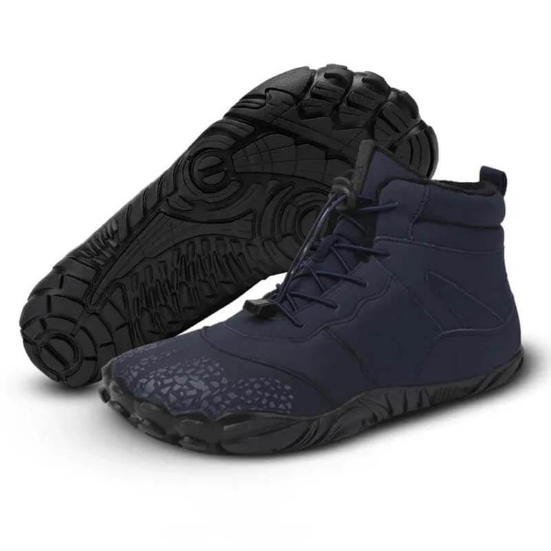 Chaussures aux pieds nus pour hommes Chaussures de course d'hiver imperméable Chaussures de neige doublées Unisexe Bottes d'hiver non glissantes extérieures