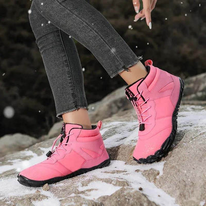 Chaussures aux pieds nus pour hommes Chaussures de course d'hiver imperméable Chaussures de neige doublées Unisexe Bottes d'hiver non glissantes extérieures