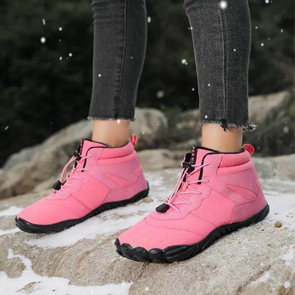 Chaussures aux pieds nus pour hommes Chaussures de course d'hiver imperméable Chaussures de neige doublées Unisexe Bottes d'hiver non glissantes extérieures