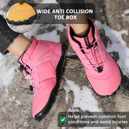 Chaussures aux pieds nus pour hommes Chaussures de course d'hiver imperméable Chaussures de neige doublées Unisexe Bottes d'hiver non glissantes extérieures