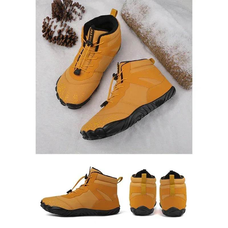 Chaussures aux pieds nus pour hommes Chaussures de course d'hiver imperméable Chaussures de neige doublées Unisexe Bottes d'hiver non glissantes extérieures