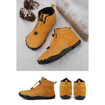 Chaussures aux pieds nus pour hommes Chaussures de course d'hiver imperméable Chaussures de neige doublées Unisexe Bottes d'hiver non glissantes extérieures