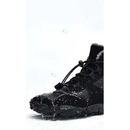 Men's Outdoor High-top Cotton shoes Unisex Barefoot shoes Work shoe Snow Boots Warm Plus Velvet Thickened Mid-tube Hiking Winter shoes