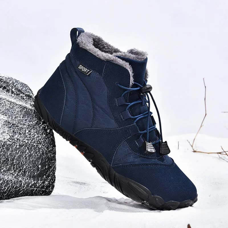 Men's Outdoor High-top Cotton shoes Unisex Barefoot shoes Work shoe Snow Boots Warm Plus Velvet Thickened Mid-tube Hiking Winter shoes