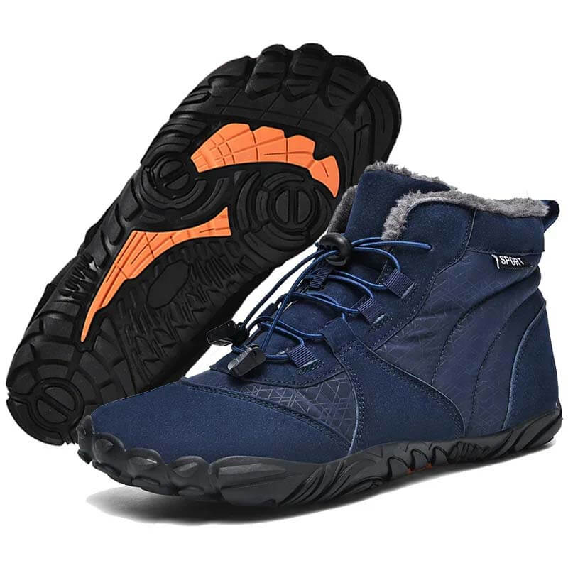 Men's Outdoor High-top Cotton shoes Unisex Barefoot shoes Work shoe Snow Boots Warm Plus Velvet Thickened Mid-tube Hiking Winter shoes
