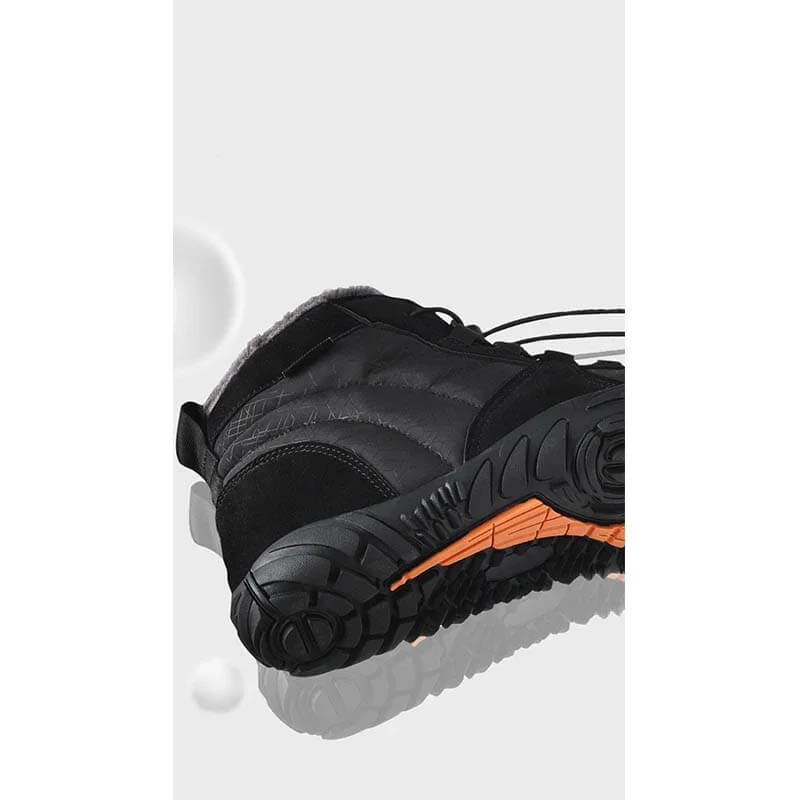 Women's Outdoor High-top Cotton shoes Unisex Barefoot shoes Work shoe Snow Boots Warm Plus Velvet Thickened Mid-tube Hiking Winter shoes