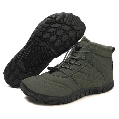 Hiking Warm Mid-Cut Wear-Resistant Boots Outdoor Non-slip & Waterproof Winter Barefoot Shoe (Unisex)