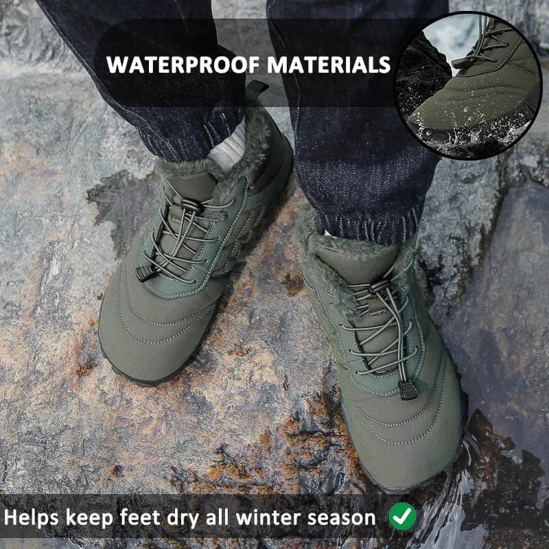 Hiking Warm Mid-Cut Wear-Resistant Boots Outdoor Non-slip & Waterproof Winter Barefoot Shoe (Unisex)