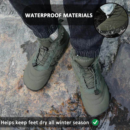 Hiking Warm Mid-Cut Wear-Resistant Boots Outdoor Non-slip & Waterproof Winter Barefoot Shoe (Unisex)