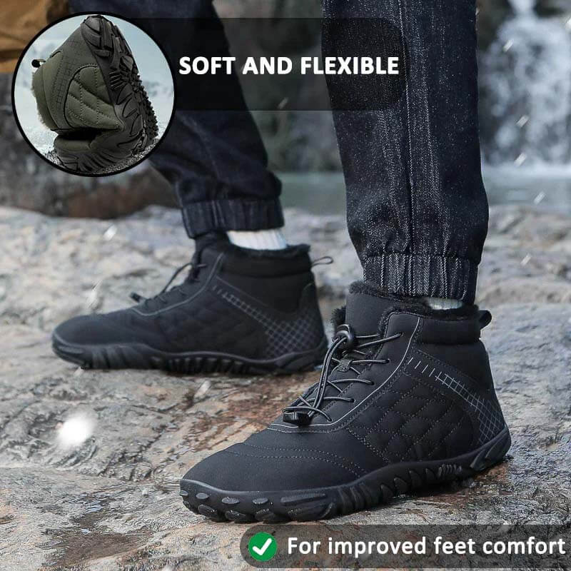 Hiking Warm Mid-Cut Wear-Resistant Boots Outdoor Non-slip & Waterproof Winter Barefoot Shoe (Unisex)