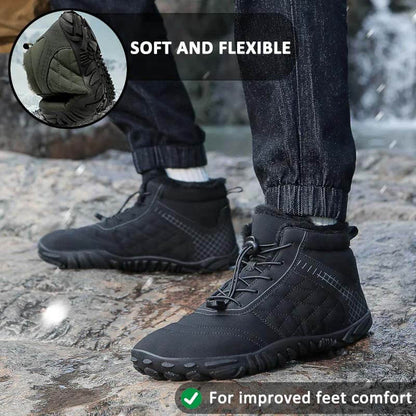 Hiking Warm Mid-Cut Wear-Resistant Boots Outdoor Non-slip & Waterproof Winter Barefoot Shoe (Unisex)