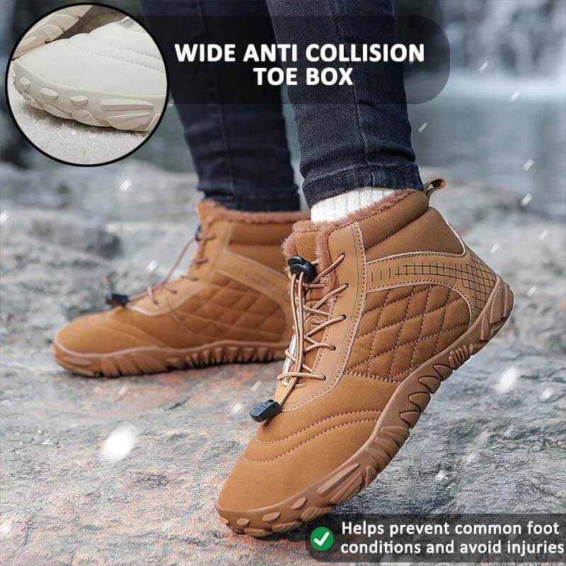 Hiking Warm Mid-Cut Wear-Resistant Boots Outdoor Non-slip & Waterproof Winter Barefoot Shoe (Unisex)