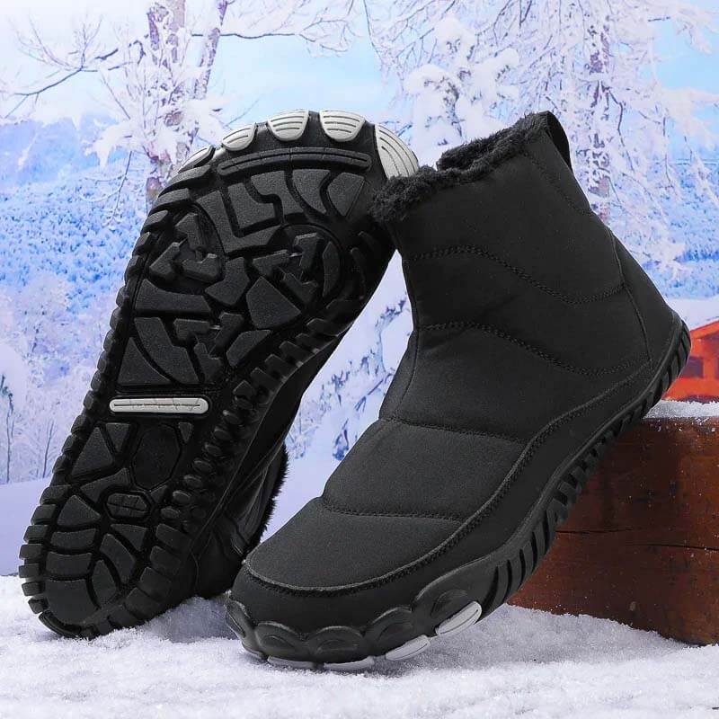 Schneestiefel Winter warmer Outdoor Freizeit-Wanderschuhe tragen resistente nicht rutschfeste und wasserdichte Winterbarfußschuh (Unisex)
