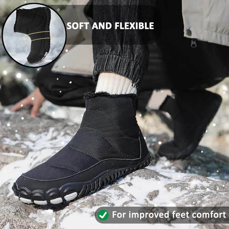 Schneestiefel Winter warmer Outdoor Freizeit-Wanderschuhe tragen resistente nicht rutschfeste und wasserdichte Winterbarfußschuh (Unisex)
