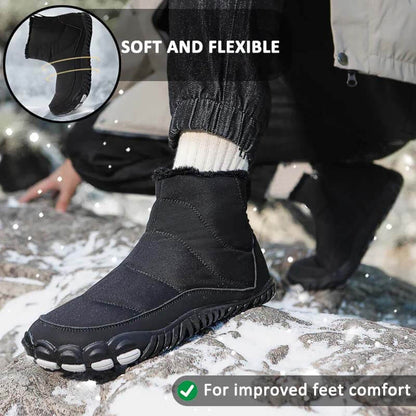 Schneestiefel Winter warmer Outdoor Freizeit-Wanderschuhe tragen resistente nicht rutschfeste und wasserdichte Winterbarfußschuh (Unisex)