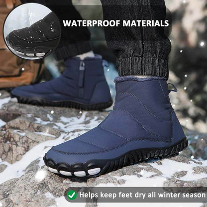 Schneestiefel Winter warmer Outdoor Freizeit-Wanderschuhe tragen resistente nicht rutschfeste und wasserdichte Winterbarfußschuh (Unisex)