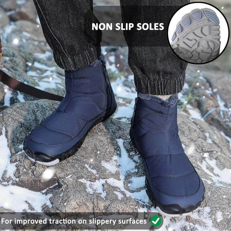 Schneestiefel Winter warmer Outdoor Freizeit-Wanderschuhe tragen resistente nicht rutschfeste und wasserdichte Winterbarfußschuh (Unisex)