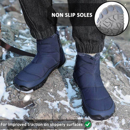 Schneestiefel Winter warmer Outdoor Freizeit-Wanderschuhe tragen resistente nicht rutschfeste und wasserdichte Winterbarfußschuh (Unisex)
