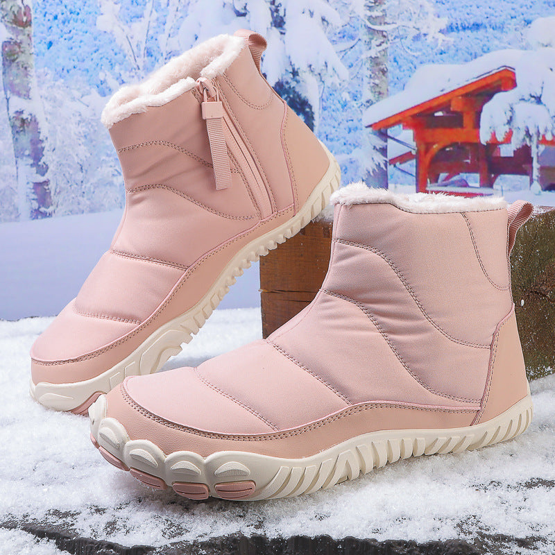 Schneestiefel Winter warmer Outdoor Freizeit-Wanderschuhe tragen resistente nicht rutschfeste und wasserdichte Winterbarfußschuh (Unisex)