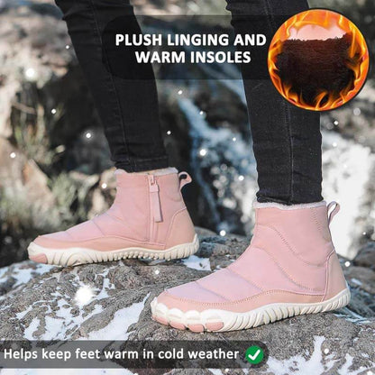Schneestiefel Winter warmer Outdoor Freizeit-Wanderschuhe tragen resistente nicht rutschfeste und wasserdichte Winterbarfußschuh (Unisex)