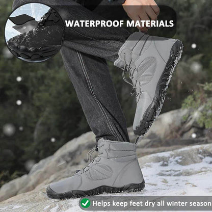 Winter Thick Outdoor Snow Boots Warm Mountaineering Shoes Non-slip & Waterproof Winter Barefoot Shoe (Unisex)