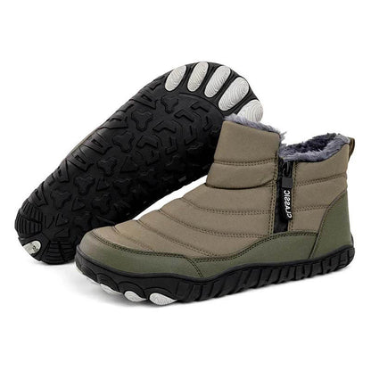 Men Thickened Warm Outdoor Leisure Side Zip Snow Boots Non-slip & Waterproof Winter Barefoot Shoes
