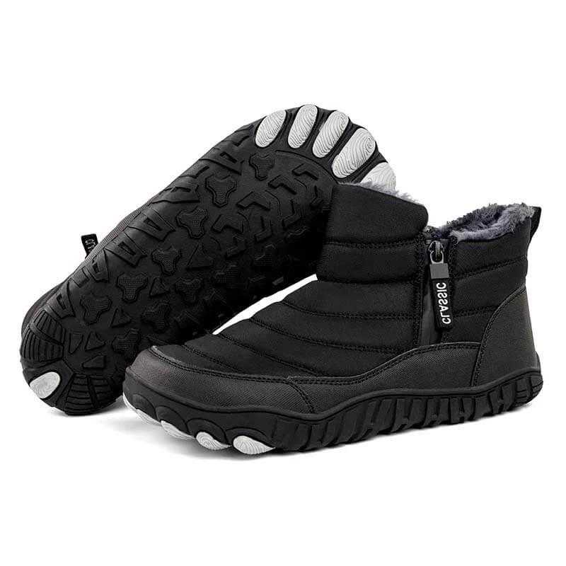 Men Thickened Warm Outdoor Leisure Side Zip Snow Boots Non-slip & Waterproof Winter Barefoot Shoes