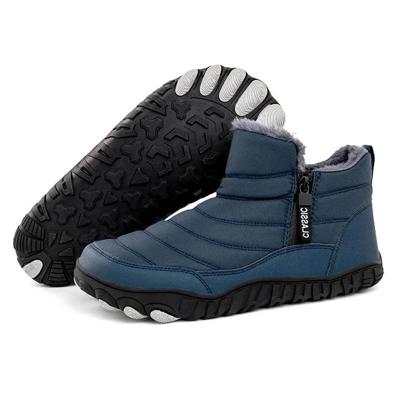 Men Thickened Warm Outdoor Leisure Side Zip Snow Boots Non-slip & Waterproof Winter Barefoot Shoes