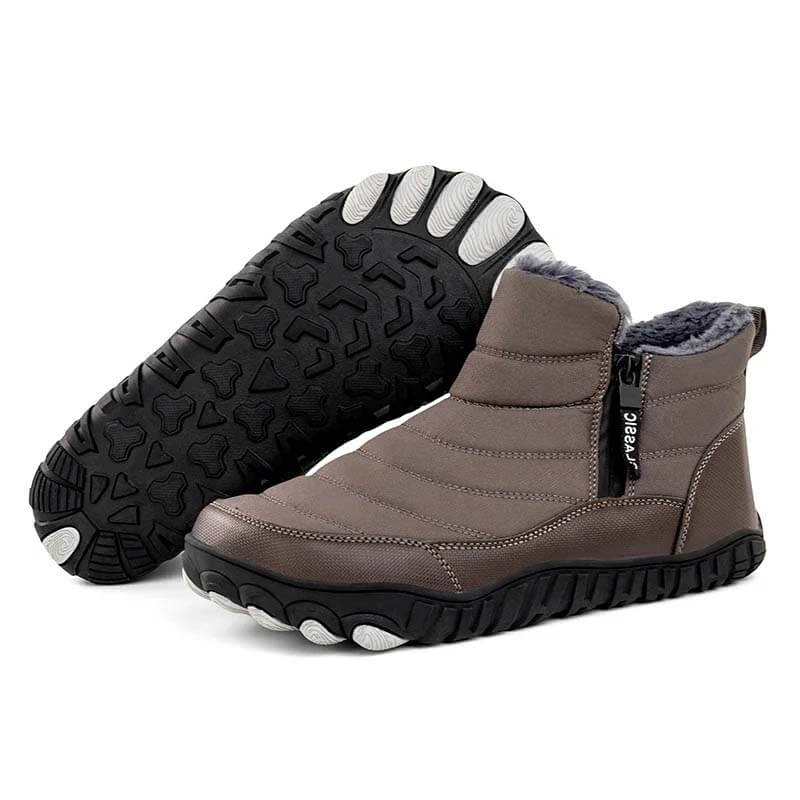 Men Thickened Warm Outdoor Leisure Side Zip Snow Boots Non-slip & Waterproof Winter Barefoot Shoes