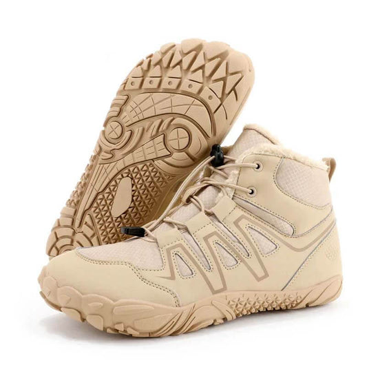 Botas de nieve cómodas y calientes de alta techo que no son deslizantes e impermeables zapatos descalzos de invierno (unisex)