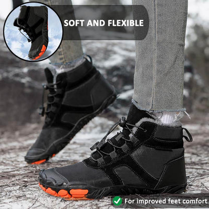 Outdoor Warm Flexible Fold-Resistant Snow Boots Non-slip & Waterproof Winter Barefoot Shoe (Unisex)