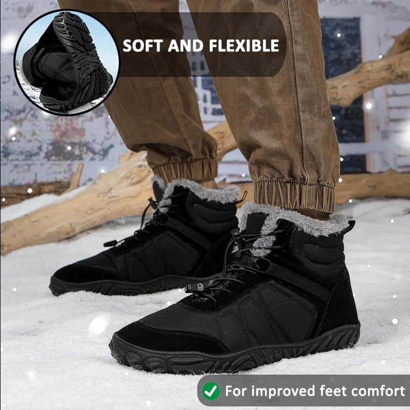 Außenschnee Stiefel Dicke Sohle Baumwollschuhe Wanderschuhe Schuhe Schuhschuh nicht rutsch und wasserdicht im Winter Barfußschuh (Unisex)