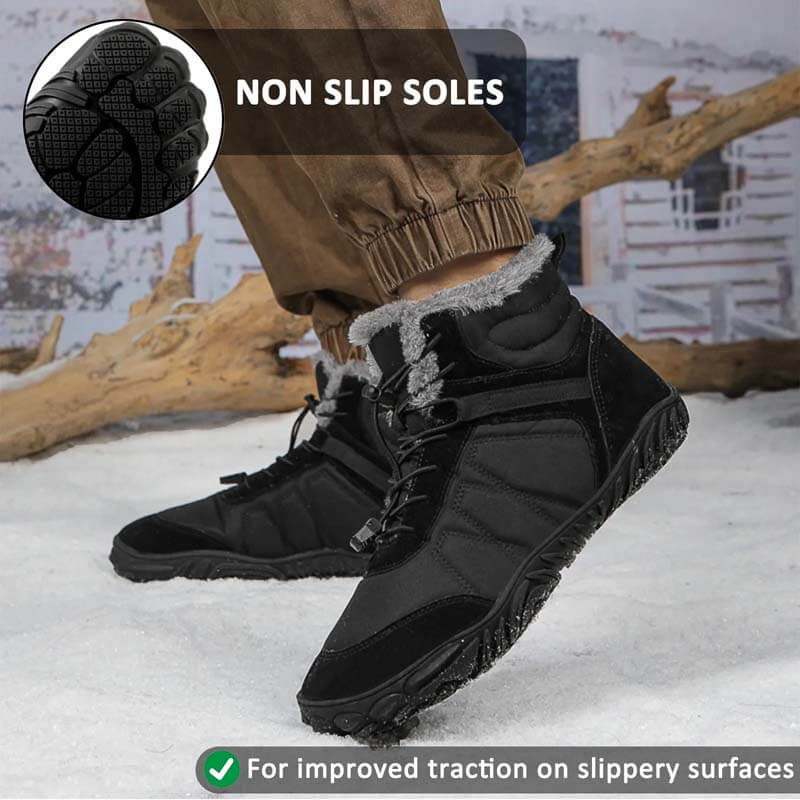 Außenschnee Stiefel Dicke Sohle Baumwollschuhe Wanderschuhe Schuhe Schuhschuh nicht rutsch und wasserdicht im Winter Barfußschuh (Unisex)