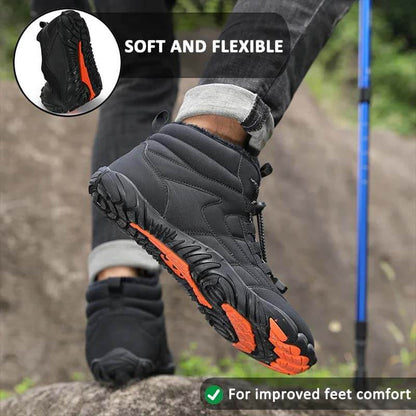 Winter Outdoor Plus Velvet Hiking Shoes Footwear Thick Warm Non-slip & Waterproof Winter Barefoot Shoe (Unisex)