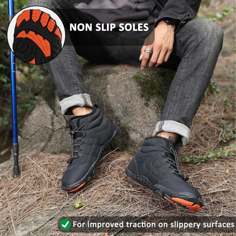 Winter Outdoor Plus Velvet Hiking Shoes Footwear Thick Warm Non-slip & Waterproof Winter Barefoot Shoe (Unisex)